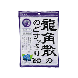 RYUKAKUSAN Throat Refreshing Herbal Drops (Cassis & Blueberry) 日本龙角散 草药润喉糖 (黑加仑&蓝莓味) 75g