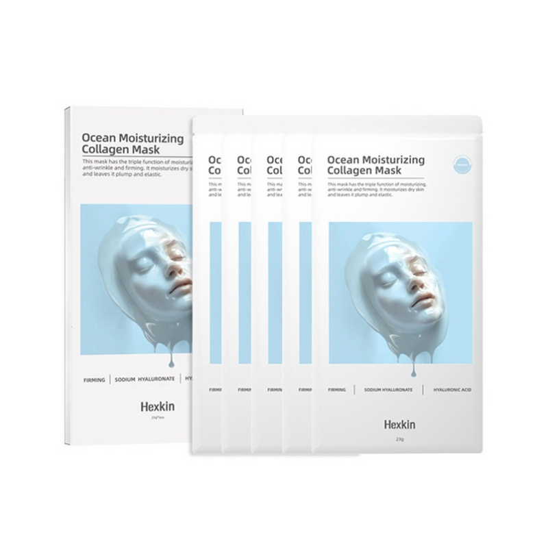 HEXKIN Ocean Moisturizing Collagen Mask 5pcs/Box 赫诗琴 童颜胶原炮灌注 海洋水润胶原蛋白面膜 5片/盒