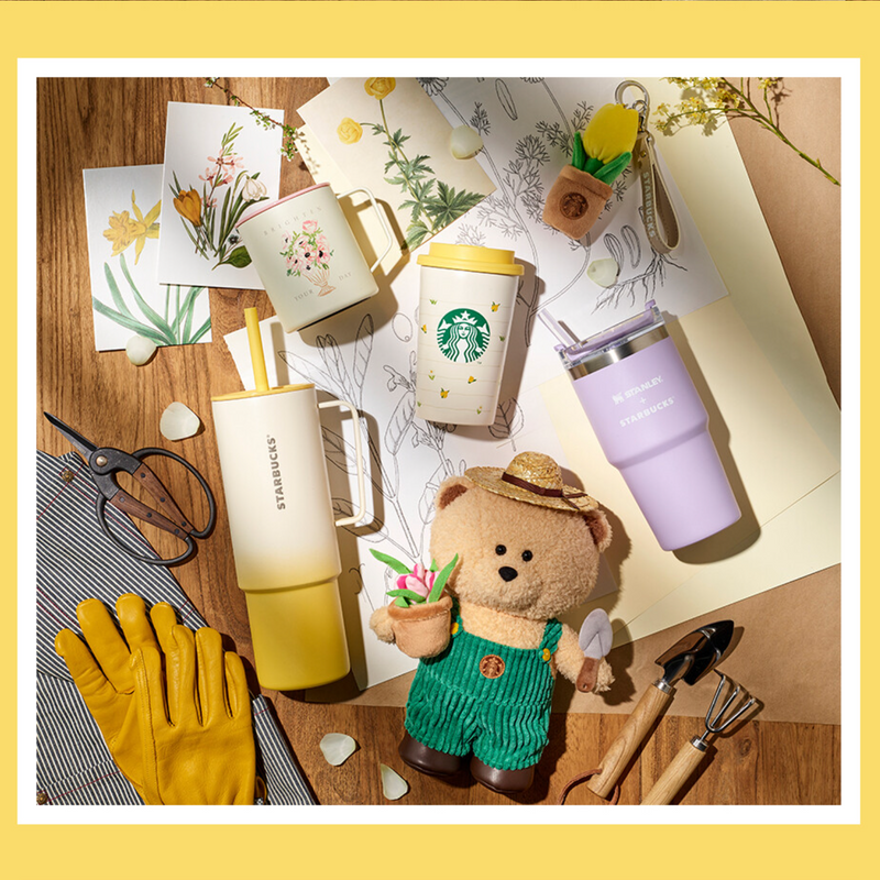 [Pre-Order] Korean SBUX Brighten Your Day Series Flower Market Gardener Bearista Plush [预售] 韩国星巴克 照亮您的一天系列 花市花园园丁小熊公仔