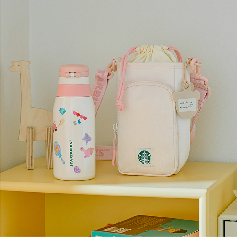 Korean Starbucks SS Play Pink Lira Sticker Tumbler 韩国星巴克 SS 粉色玩耍里拉贴纸随行杯 355ml