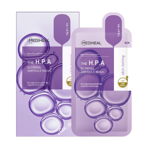 MEDIHEAL The H.P.A Glowing Ampoule Mask (Sheet/Box)  美迪惠尔 H.P.A 亮泽安瓿面膜 (片装/盒装)