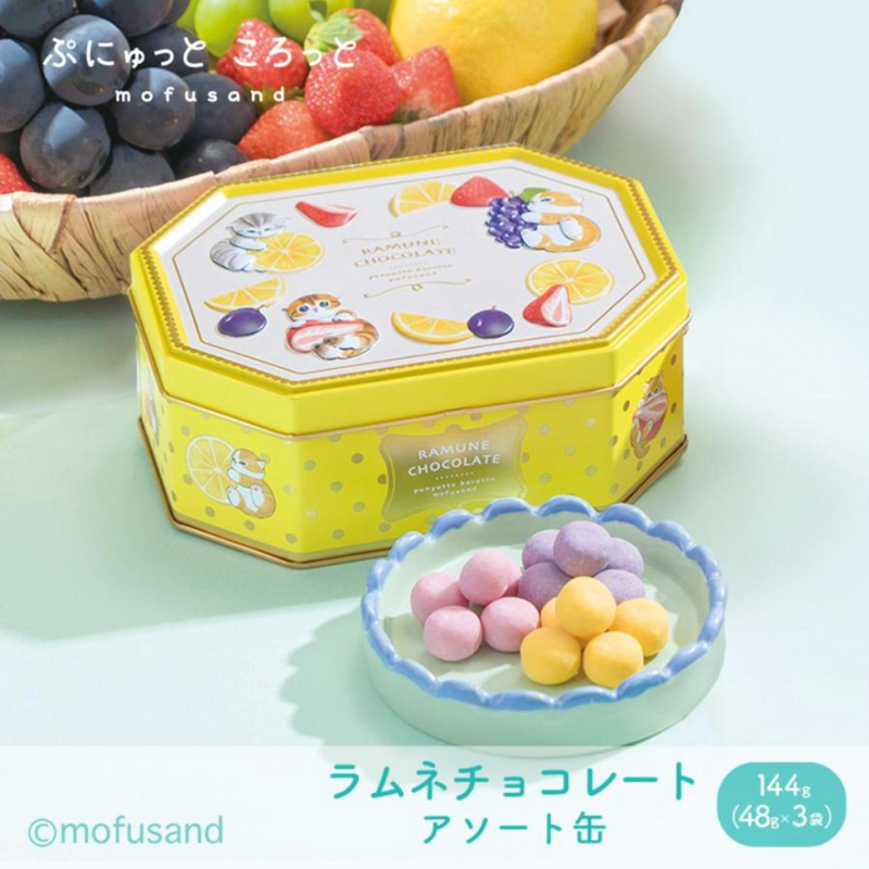 [Pre-Order] MATSUKAZEYA X Mofusand Ramune Chocolate Assorted Can [预售] 日本松風屋 X 鲨鱼猫弹珠汽水巧克力什锦罐