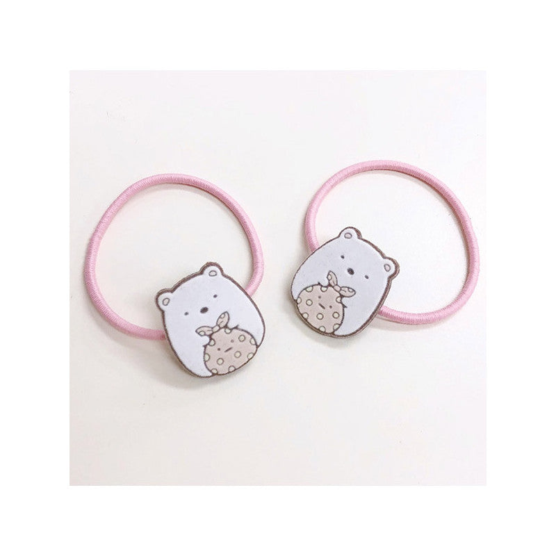 SAN-X Sumikko Gurashi Flocky Hair Tie (Shirokuma & Furoshiki) 日本SAN-X 角落生物绒毛发圈 (白熊&裹布)