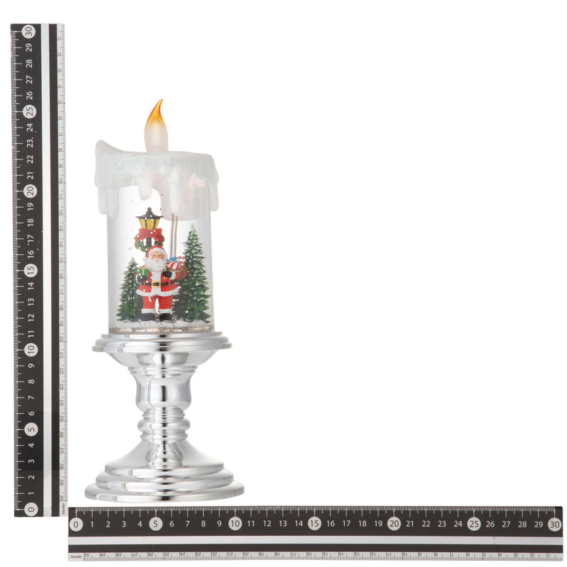 Francfranc Snow Globe Candle Santa L Silver 日本Francfranc 圣诞老人蜡烛灯 L 银色