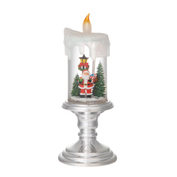 Francfranc Snow Globe Candle Santa L Silver 日本Francfranc 圣诞老人蜡烛灯 L 银色