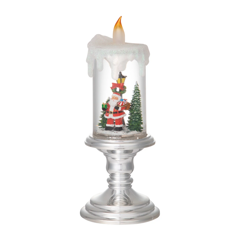 Francfranc Snow Globe Candle Santa L Silver 日本Francfranc 圣诞老人蜡烛灯 L 银色