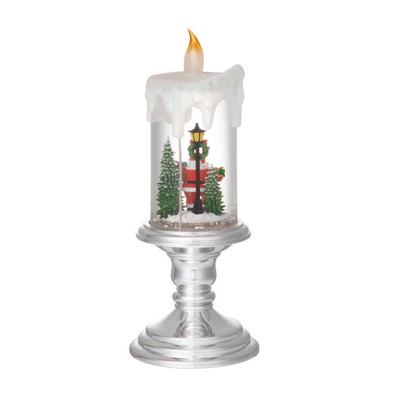 Francfranc Snow Globe Candle Santa L Silver 日本Francfranc 圣诞老人蜡烛灯 L 银色