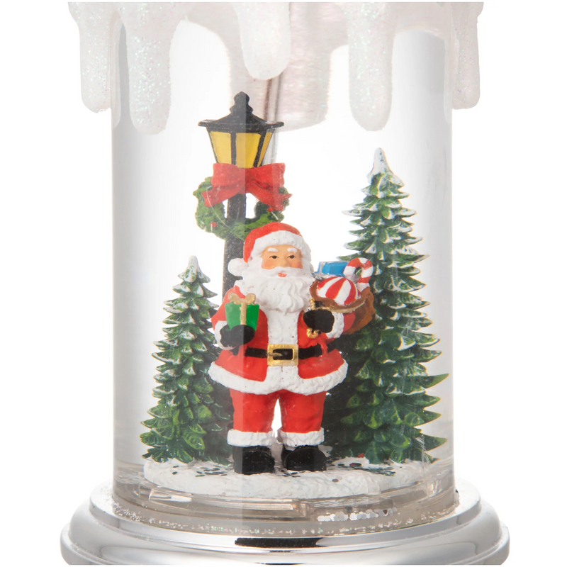 Francfranc Snow Globe Candle Santa L Silver 日本Francfranc 圣诞老人蜡烛灯 L 银色