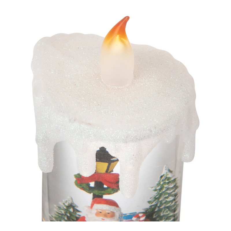 Francfranc Snow Globe Candle Santa L Silver 日本Francfranc 圣诞老人蜡烛灯 L 银色