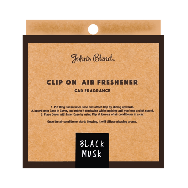 John's Blend Clip-on Air Freshener Black Musk 1 Month 日本JOHN’S BLEND 车用芳香剂  (黑麝香)